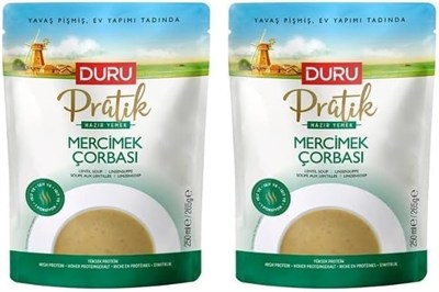 Duru Pratik Hazır Çorbası 250ml – Katkısız & Koruyucusuz, Anında Sıcak Lezzet! (Ezogelin) 2li paket