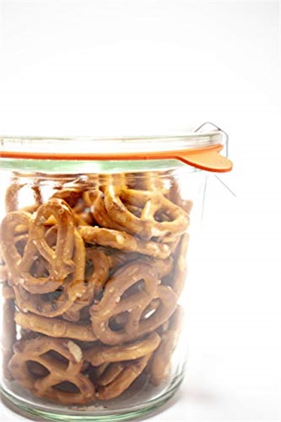 Dycica Weck Konserve Kavanozları 742 - Şeffaf Camdan Weck Kalıp Kavanozları - Çevre Dostu Konserve Kavanozu - Gıda Saklama Kapları Hava Geçirmez - 1/2 Litre Kavanoz Seti - Kapaklı 4lü Paket
