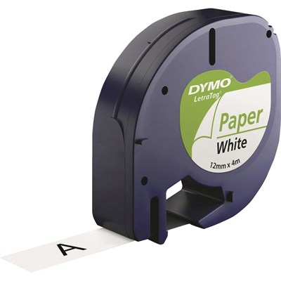 DYMO LetraTag Etiket Makineleri için Otantik Lt Kağıt Etiketleme Bandı, 1/2