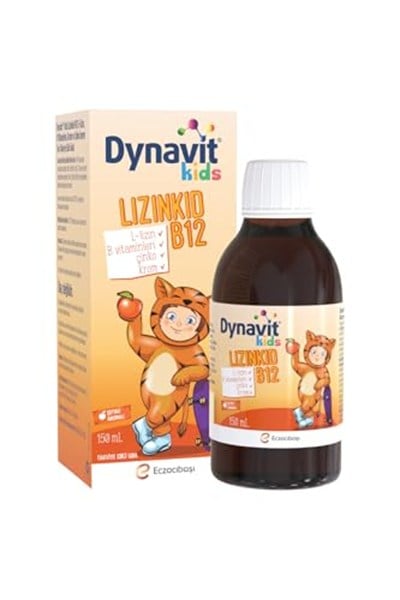 Dynavit Kids Lizinkid-B12 Şurup 150mL- Yemek Zamanı – Çocuk L-lizin Aminoasit Destek, B Vitamin, Krom, Çinko