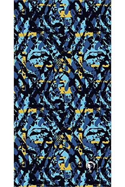 e taktik Extreme Dijital Desing Seamless +UV Mavi Renkli Desenli Boyunluk Bandana Buff Saç Bandı Maske Balaklava Toka
