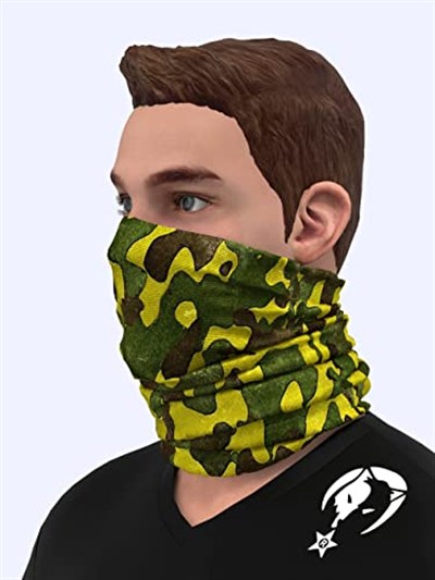 e taktik Extreme Sarı Kamuflaj Desenli Boyunluk Buff Bandana Saç Bandı Balaclava Yüz Maskesi