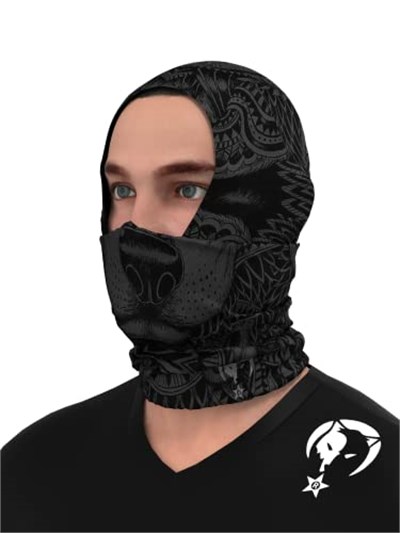 e taktik Extreme Siyah Kurt Kamuflaj Desenli Boyunluk Buff Bandana Saç Bandı Balaclava Yüz Maskesi