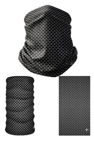 e taktik Multifunctional Black Bee Honeycomb Seamless Knitting UV+ Neckerwear Face Mask Headband Bandana Do Rag Hairband
