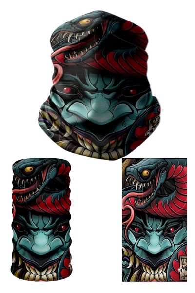 e taktik Multifunctional Devils Snake Seamless Knitting UV+ Neckerwear Face Mask Headband Bandana Do Rag Hairband