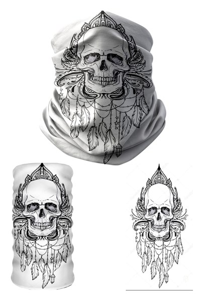 e taktik Multifunctional Feathered Skull Seamless Knitting UV+ Neckerwear Face Mask Headband Bandana Do Rag Hairband