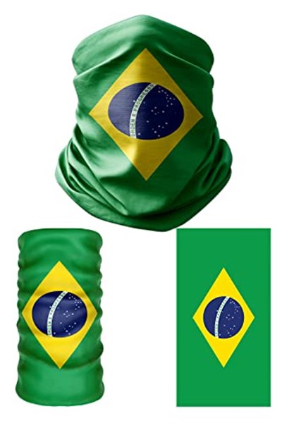 e taktik Multifunctional Flag of Bandeira do Brasil Seamless UV+Face Mask Headband Bandana Do Rag Hairband