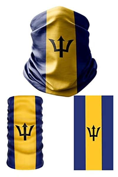 e taktik Multifunctional Flag of Barbados Seamless UV+Face Mask Headband Bandana Do Rag Hairband