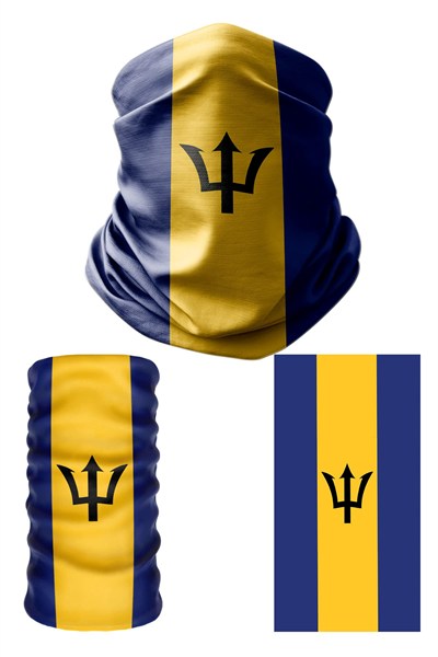 e taktik Multifunctional Flag of Barbados Seamless UV+Face Mask Headband Bandana Do Rag Hairband