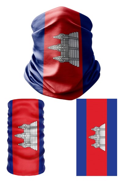 e taktik Multifunctional Flag of Cambodia Seamless UV+Face Mask Headband Bandana Do Rag Hairband