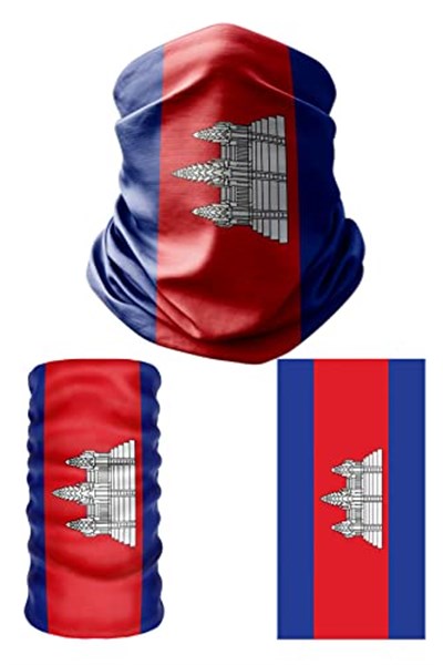 e taktik Multifunctional Flag of Cambodia Seamless UV+Face Mask Headband Bandana Do Rag Hairband