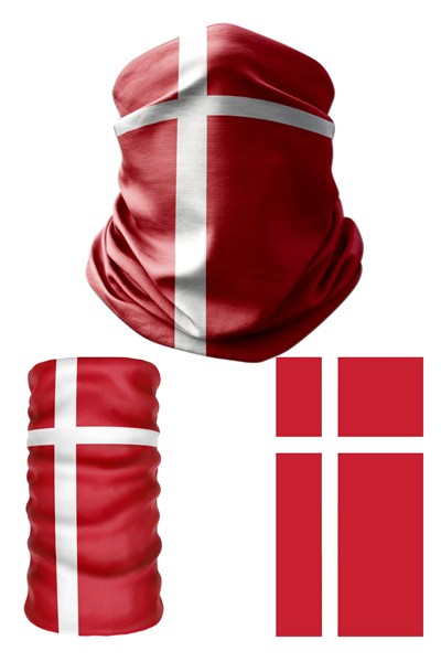 e taktik Multifunctional Flag of Denmark Seamless UV+Face Mask Headband Bandana Do Rag Hairband