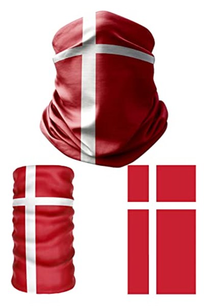 e taktik Multifunctional Flag of Denmark Seamless UV+Face Mask Headband Bandana Do Rag Hairband
