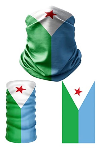 e taktik Multifunctional Flag of Djibouti Seamless UV+Face Mask Headband Bandana Do Rag Hairband