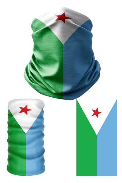 e taktik Multifunctional Flag of Djibouti Seamless UV+Face Mask Headband Bandana Do Rag Hairband