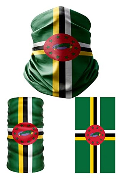e taktik Multifunctional Flag of Dominica Seamless UV+Face Mask Headband Bandana Do Rag Hairband