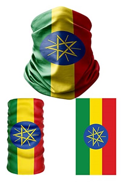 e taktik Multifunctional Flag of Ethiopia Seamless UV+Face Mask Headband Bandana Do Rag Hairband