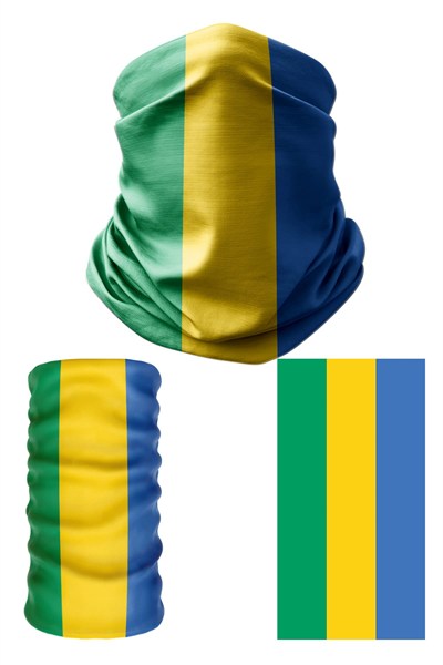 e taktik Multifunctional Flag of Gabon Seamless UV+Face Mask Headband Bandana Do Rag Hairband