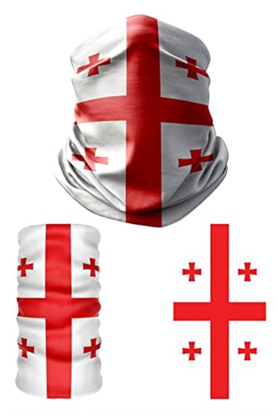 e taktik Multifunctional Flag of Georgia Seamless UV+Face Mask Headband Bandana Do Rag Hairband