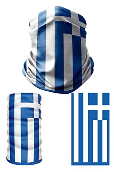 e taktik Multifunctional Flag of Greece Seamless UV+Face Mask Headband Bandana Do Rag Hairband