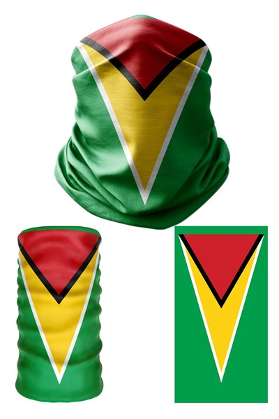 e taktik Multifunctional Flag of Guyana Seamless UV+Face Mask Headband Bandana Do Rag Hairband