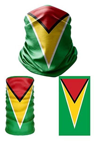 e taktik Multifunctional Flag of Guyana Seamless UV+Face Mask Headband Bandana Do Rag Hairband