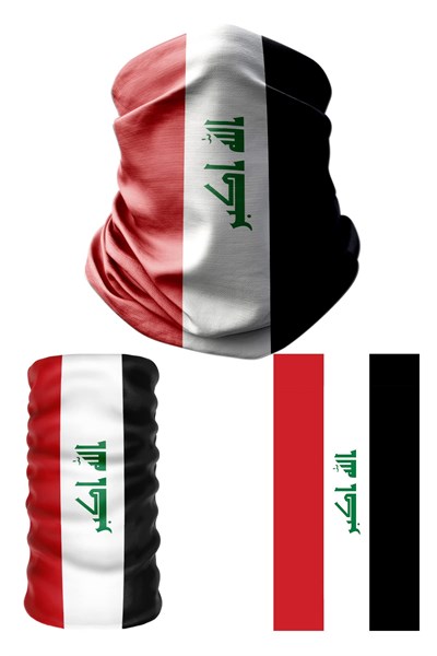 e taktik Multifunctional Flag of Iraq Seamless UV+Face Mask Headband Bandana Do Rag Hairband