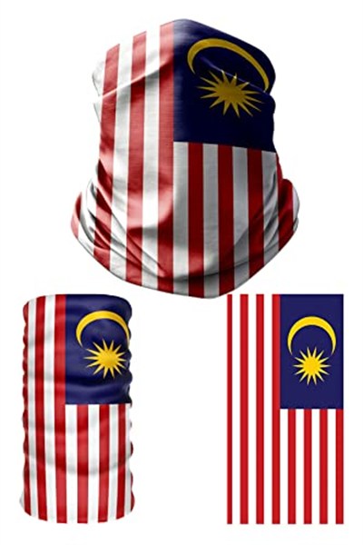 e taktik Multifunctional Flag of Malaysia Seamless UV+Face Mask Headband Bandana Do Rag Hairband