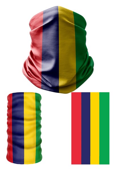 e taktik Multifunctional Flag of Mauritius Seamless UV+Face Mask Headband Bandana Do Rag Hairband