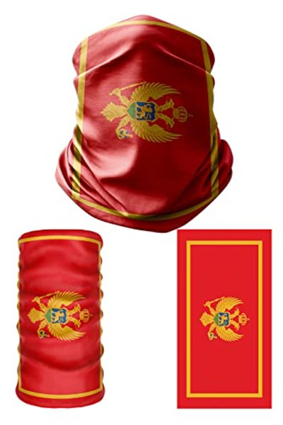 e taktik Multifunctional Flag of Montenegro Seamless UV+Face Mask Headband Bandana Do Rag Hairband