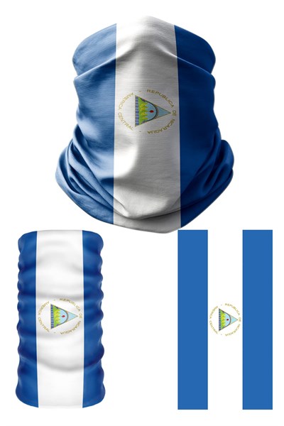 e taktik Multifunctional Flag of Nicaragua Seamless UV+Face Mask Headband Bandana Do Rag Hairband