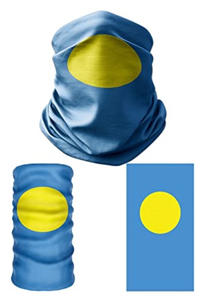 e taktik Multifunctional Flag of Palau Seamless UV+Face Mask Headband Bandana Do Rag Hairband