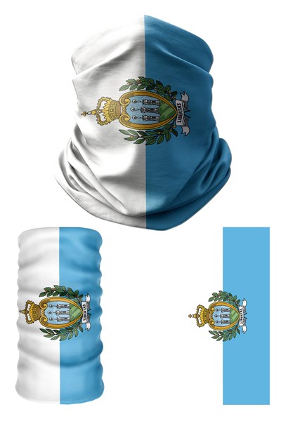 e taktik Multifunctional Flag of San Marino Seamless UV+Face Mask Headband Bandana Do Rag Hairband