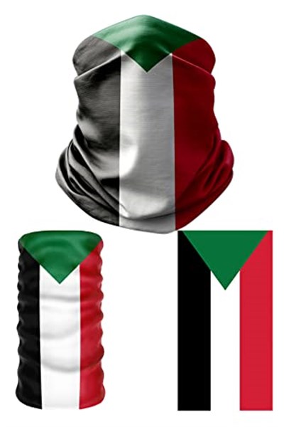 e taktik Multifunctional Flag of Sudan Seamless UV+Face Mask Headband Bandana Do Rag Hairband