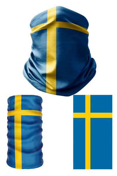e taktik Multifunctional Flag of Sweden Seamless UV+Face Mask Headband Bandana Do Rag Hairband