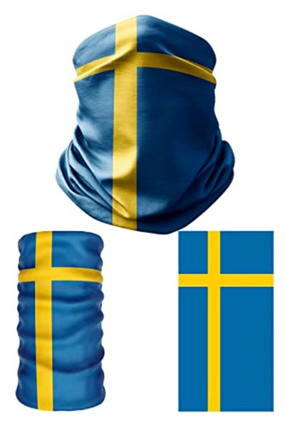 e taktik Multifunctional Flag of Sweden Seamless UV+Face Mask Headband Bandana Do Rag Hairband