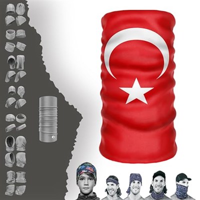 e taktik Multifunctional Flag of Turkey Seamless UV+Face Mask Headband Bandana Do Rag Hairband