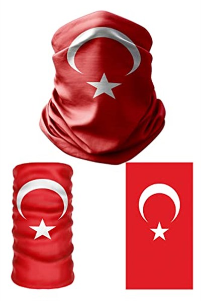 e taktik Multifunctional Flag of Turkey Seamless UV+Face Mask Headband Bandana Do Rag Hairband