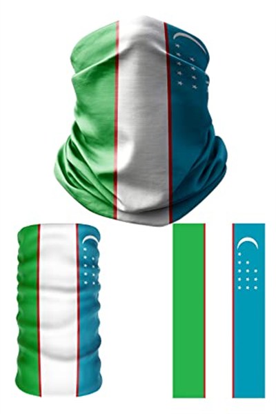 e taktik Multifunctional Flag of Uzbekistan Seamless UV+Face Mask Headband Bandana Do Rag Hairband