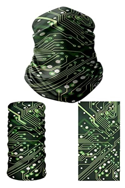 e taktik Multifunctional Green Electronic Circuit Seamless Knitting UV+ Neckerwear Face Mask Headband Bandana Do Rag Hairband