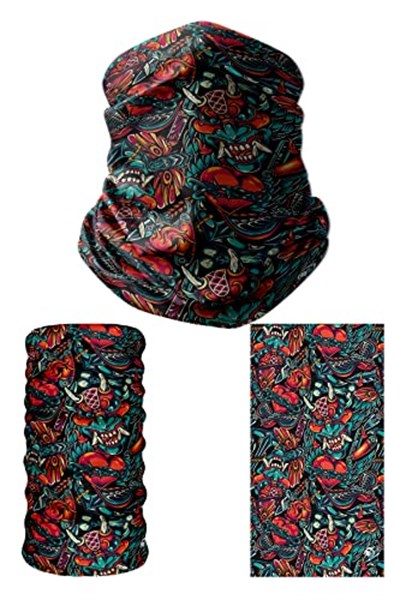 e taktik Multifunctional Heart Demon Seamless Knitting UV+ Neckerwear Face Mask Headband Bandana Do Rag Hairband