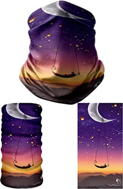 e taktik Multifunctional Kayak On The Moon Seamless Knitting UV+ Neckerwear Face Mask Headband Bandana Do Rag Hairband