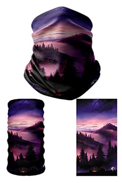 e taktik Multifunctional Purple Landscape Seamless Knitting UV+ Neckerwear Face Mask Headband Bandana Do Rag Hairband