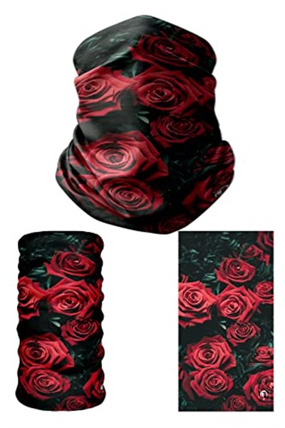 e taktik Multifunctional Red Roses Seamless Knitting UV+ Neckerwear Face Mask Headband Bandana Do Rag Hairband