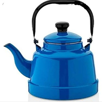 EBRU EMAYE NOSTALJİ MAVİ TEKLİ ÇAYDANLIK BÜYÜK BOY 3,3 LİTRE