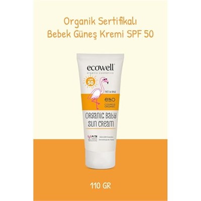 Ecowell SPF 50 Organik Bebek Güneş Kremi (110 g)