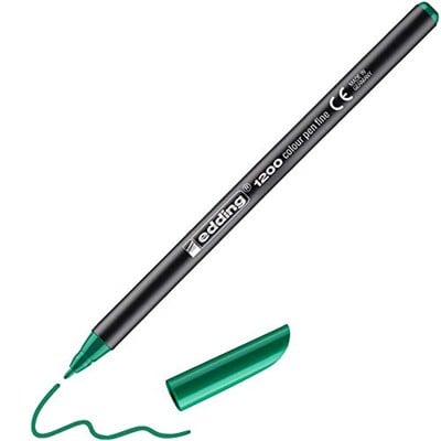 Edding 1200 ince uçlu keçeli kalem - yeşil - 1 kalem - yuvarlak uçlu 1 mm