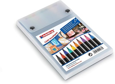 edding 1340 fırça uçlu keçeli kalem - 10lu set - renkli, parlak, narin renkler - esnek fırça ucu - Seçenekler: 1 Count (Pack of 1), 1 Stück (1er Pack)...