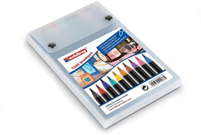 edding 1340 fırça uçlu keçeli kalem - 10lu set - renkli, parlak, narin renkler - esnek fırça ucu - Seçenekler: 1 Count (Pack of 1), 1 Stück (1er Pack)...