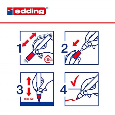 edding 4095 tebeşir kalemi - beyaz - 1 tebeşir kalemi - yuvarlak uçlu 2-3 mm